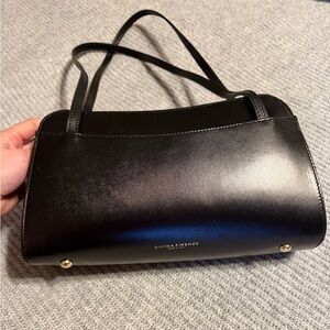 Divina Firenze Black Leather Shoulder Bag